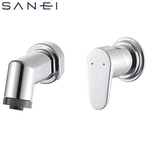 三栄水栓 SANEI 4973987612343 壁付シングルレバースプレー混合栓 一般地用 K37...