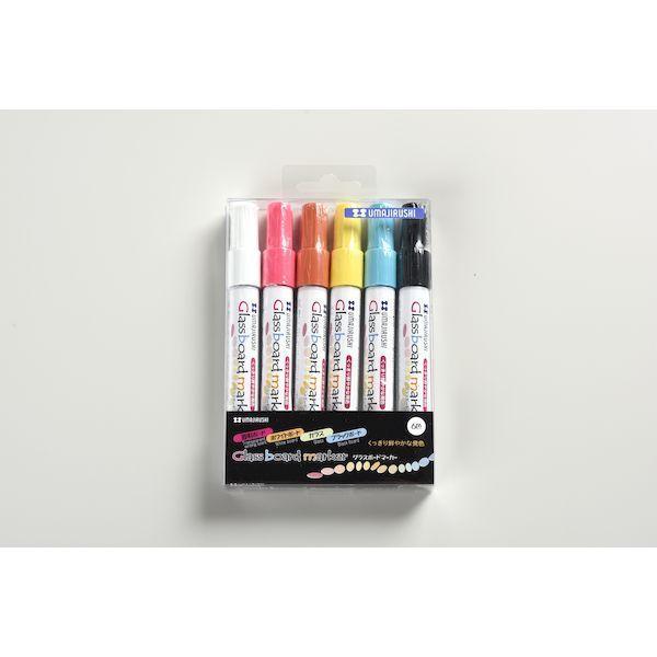 馬印 BGB-6PS グラスボードマーカー 6色セット 6色 中字 BGB6PS