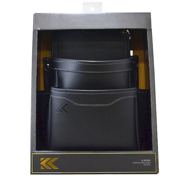 フジ矢 4952520414125 腰袋薄型2段 黒金 LIGHT PU LEATHER SERIE...