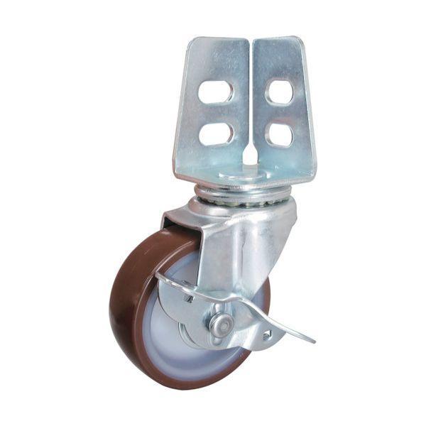 あすつく対応 「直送」 ＴＲＵＳＣＯ TYSA-65URS アングル式ウレタンキャスター 自在S付き...