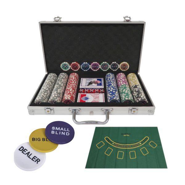 4562166807016 カジノチップ300枚＆BJマットセット シルバー