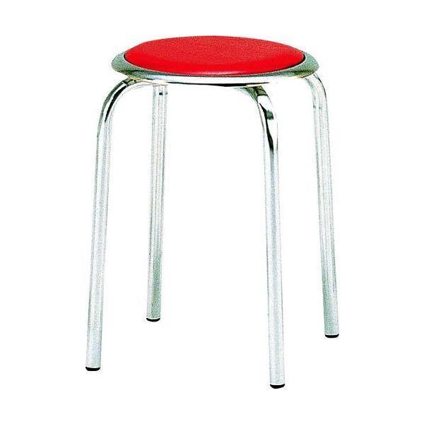 TRUSCO TM-24M-R 丸イス メッキ仕上げ脚 Φ３２０ＸＨ４４５ レッド TM24MR 3...