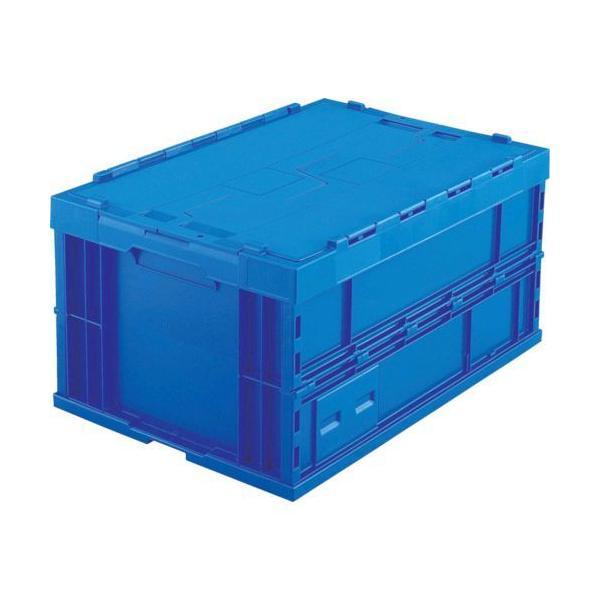 TRUSCO TR-F75B DB 折りたたみコンテナフタ付 ７５Ｌ ダークブルー TRF75BDB...