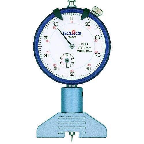 あすつく対応 「直送」 テクロック DM-252 ダイヤルデプスゲージ 測定範囲凹０〜５／凸０〜４ｍ...