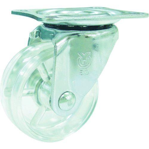 あすつく対応 「直送」 ユーエイ ［G-25PC］ プレート式 自在 キャスター 透明ポリカーボネー...