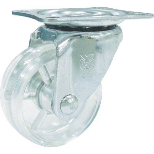 あすつく対応 「直送」 ユーエイ ［G-38PC-G］ プレート式 自在 キャスター 緑ポリカーボネ...