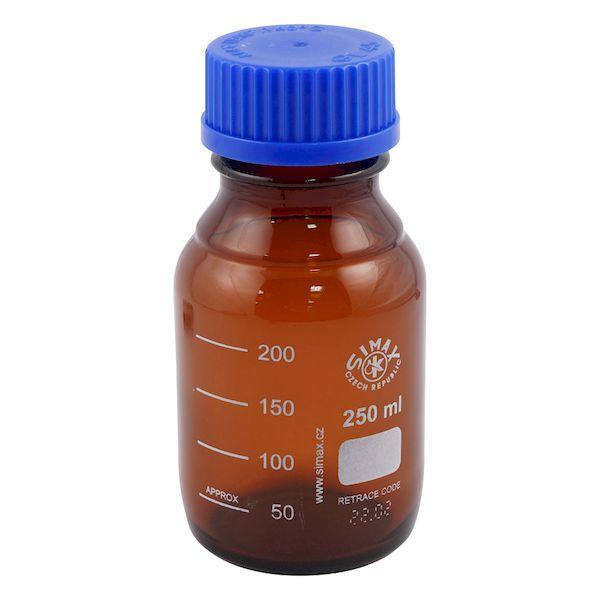 3-6006-12 洗浄+AC滅菌 ネジ口メディウム瓶 遮光 250ml 3600612