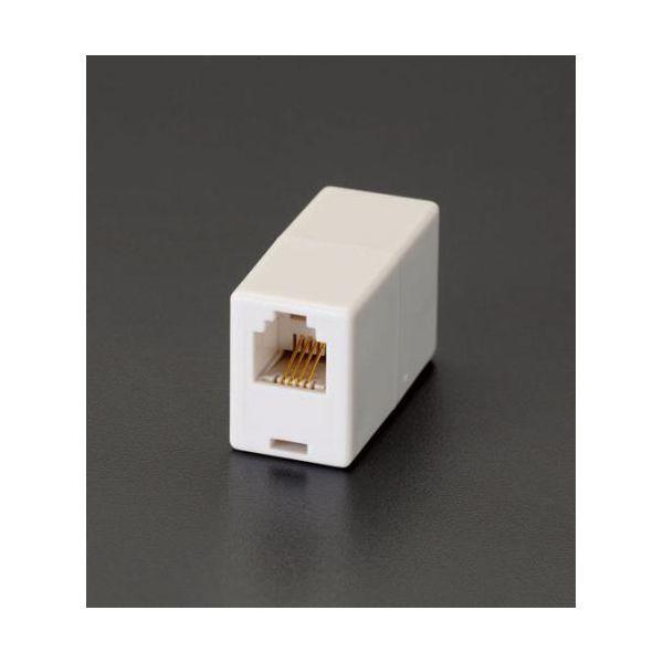 エスコ EA764CB-1 モジュラーコード用中継アダプター 6極4芯 EA764CB1【キャンセル...