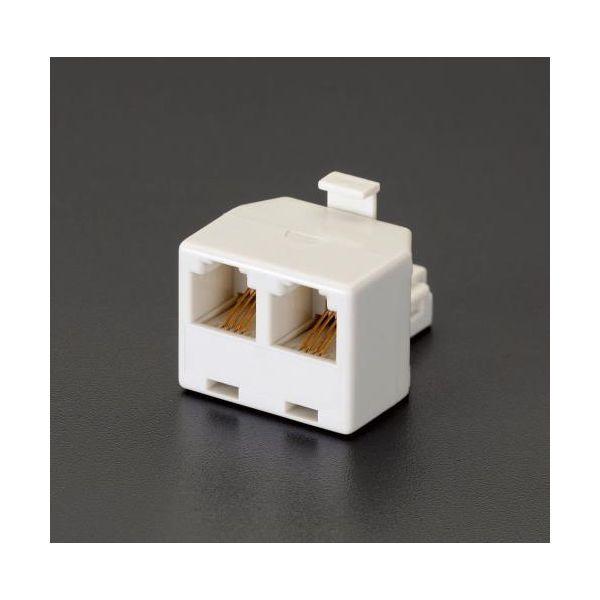 エスコ EA764CB-3 モジュラージャック分岐アダプター 6極4芯 EA764CB3【キャンセル...