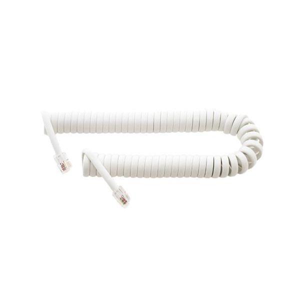 エスコ EA764CC-1  4極4芯 受話器用カールコード 白 EA764CC1【キャンセル不可】