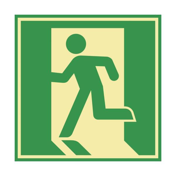 日本緑十字 069005 蓄光式避難誘導ステッカー標識 非常口 蓄光Ｅ ４８０×４８０ｍｍ エンビ ...