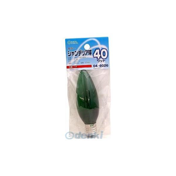 オーム電機 LB-C2740-CG シャンデリア球クリアカラー４０Ｗ グリーン Ｅ１７ LBC274...