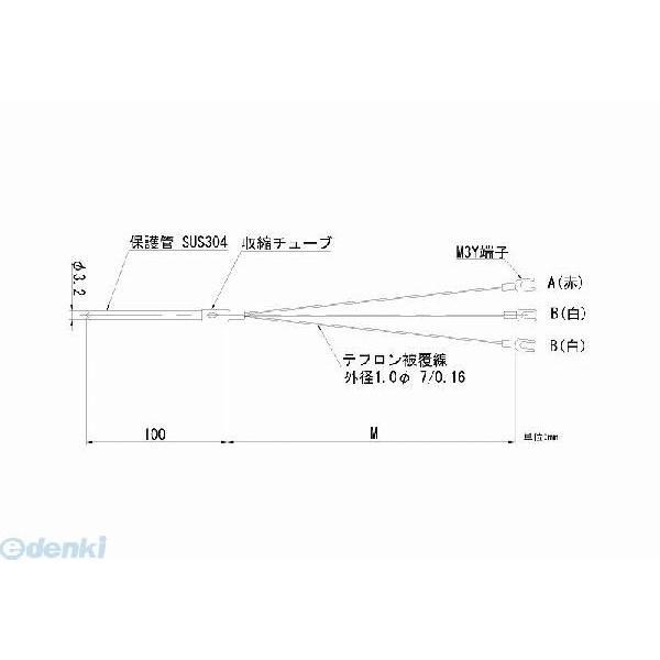 【個数：1個】日本電測 ［RN5-3M］ リード線形白金測温抵抗体 RN53M