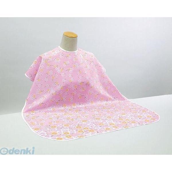 4902508112413 肩までおおえる食事エプロン 1 花柄(ピンク)