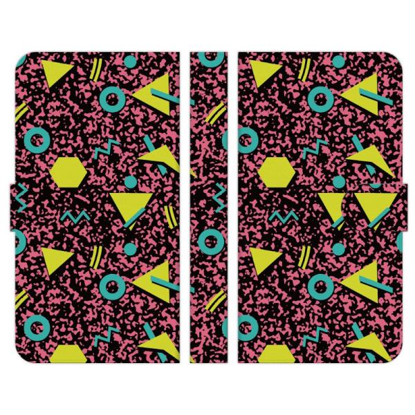 手帳型 マルチ スマホ ケース カバー 80s 原宿系 三角 幾何学模様 03 原宿 ファッション ...