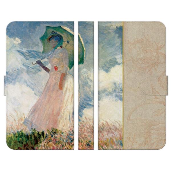 シンプルスマホ 各種 6 5 4 3 2 手帳型 スマホ ケース カバー モネ 戸外の人物習作 no...