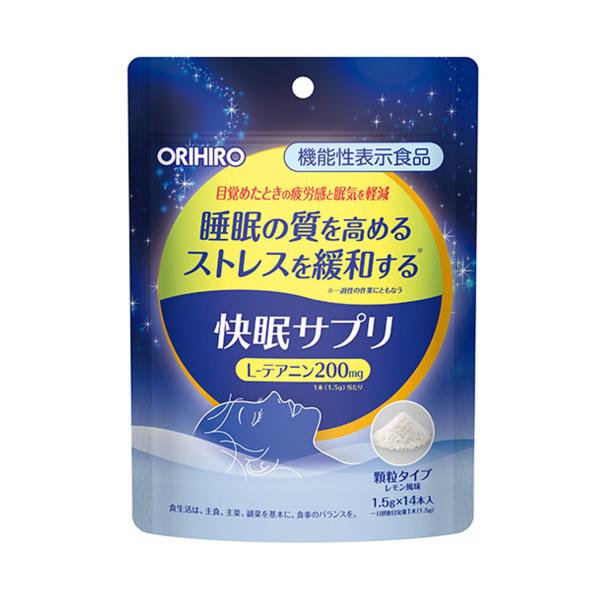 ORIHIRO オリヒロ 快眠サプリ 14本 テアニン GABA 機能性表示食品 睡眠 顆粒タイプ ...