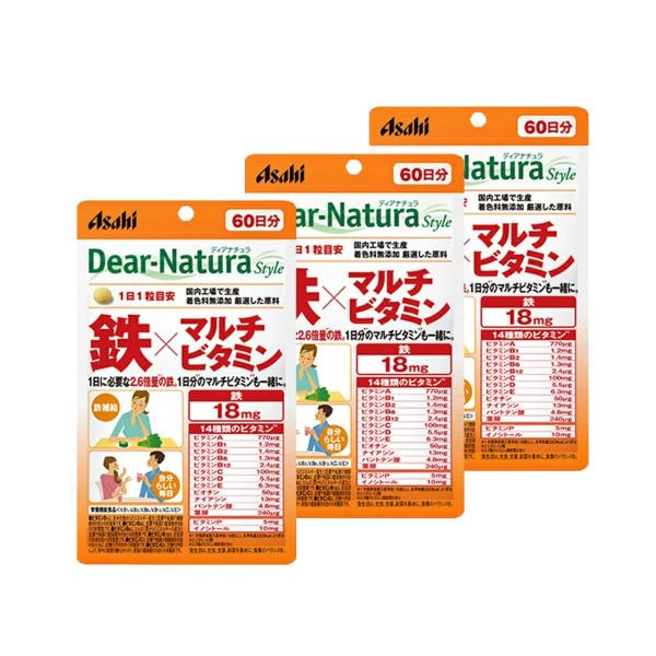 【3個セット】  ディアナチュラスタイル 鉄Ｘマルチビタミン 60日分 60粒 栄養機能食品 Dea...