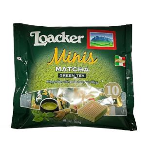 Loacker ロアカー ミニーズ抹茶 10P 100g イタリアNo.1 ウェハースブランド 1口サイズ 個包装 10個入 非遺伝子組み換え 日本産の純抹茶 輸入菓子