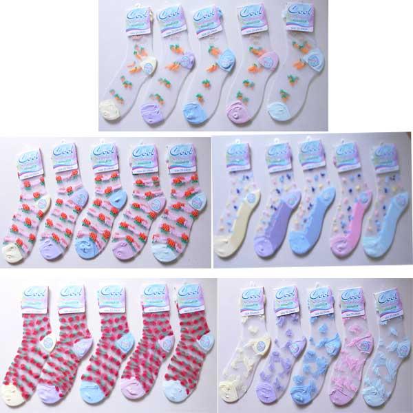 シースルー（ストッキングタイプ）　クールソックス3柄あり