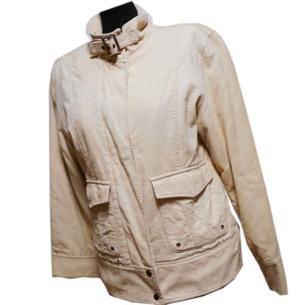 【送料込み】【少々難あり】コーデュロイ素材のショートブルゾン（ベージュ色）Ｍ寸