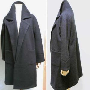 【日本製】毛&ポリエステル素材の裏なし黒色テー...の詳細画像1