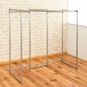 軽量！シンプル室内物干し 3連(シャンパンゴールド)カラーアルミ