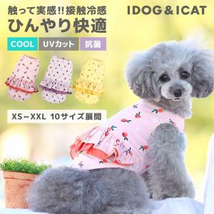 犬 服 iDog COOL Chill フルーツフリルタンク 接触冷感 アイドッグ メール便OK 犬服 暑さ対策 クール ひんやり 犬の洋服 プードル チワワ ダックス｜idog