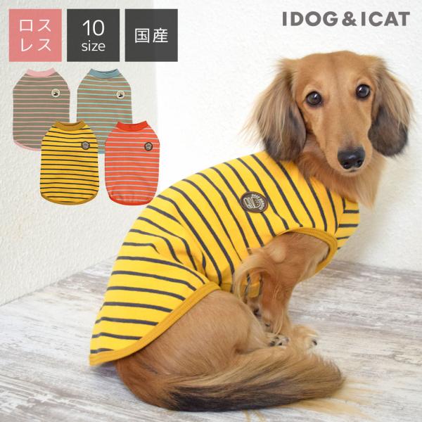 犬 服 iDog ボーダーワッペンタンク アイドッグ メール便OK