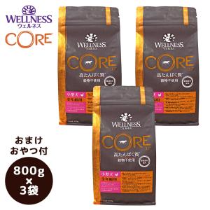 犬 ドッグフード Wellness ウェルネス コア 穀物不使用 小型犬全年齢用 800g×3袋 まとめ買いセット｜idog