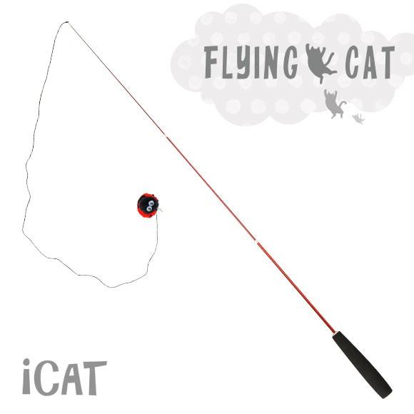 猫 おもちゃ 猫用品 iCat FLYING CAT 釣りざお猫じゃらし てんとう虫ボール