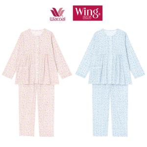 ワコール Wing パジャマ レディース 綿100% 楊柳 長袖 長ズボン 薄手 ナイトウェア ルームウェア 春 母の日 敬老の日 一部地域除き  EP7205