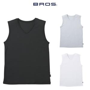 15%OFF メンズ ワコール ブロス(BROS) Ｖ首 ノースリーブ シャツ 吸汗速乾 涼しい 春 夏 GL3311 M L