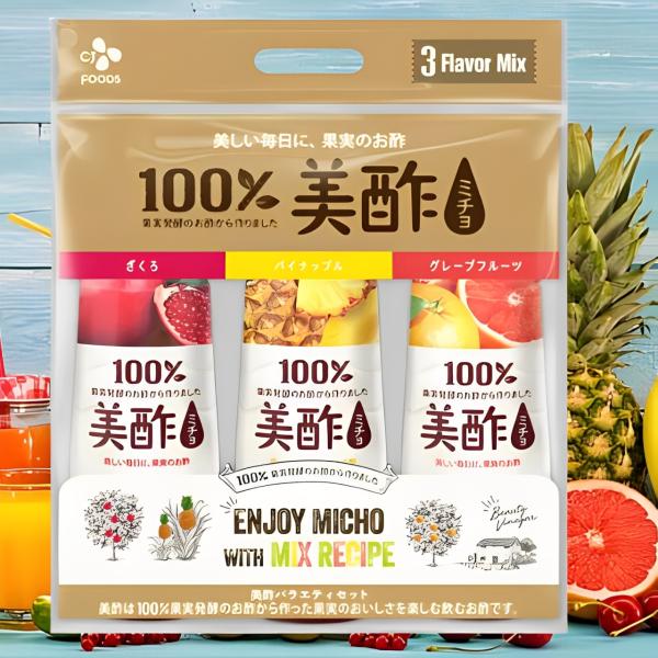 美酢 ミチョ アソートセット 900ml x 3本 ザクロ グレープフルーツ パイン 大容量 まとめ...