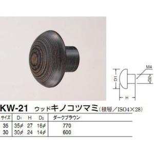 シロクマ　白熊印　KW-21　ウッドキノコツマミ　扉、家具用つまみ　35φ｜iefan