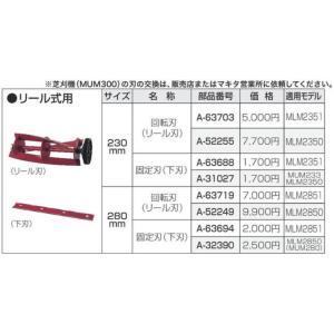 マキタ　A-32390　芝刈機・芝生バリカン用　リール式用　固定刃（下刃）280ｍｍ