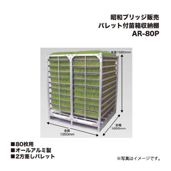 アルインコ 昭和ブリッジ AR-80P パレット付苗箱収納棚 80枚用 オールアルミ製 2方差しパレ...