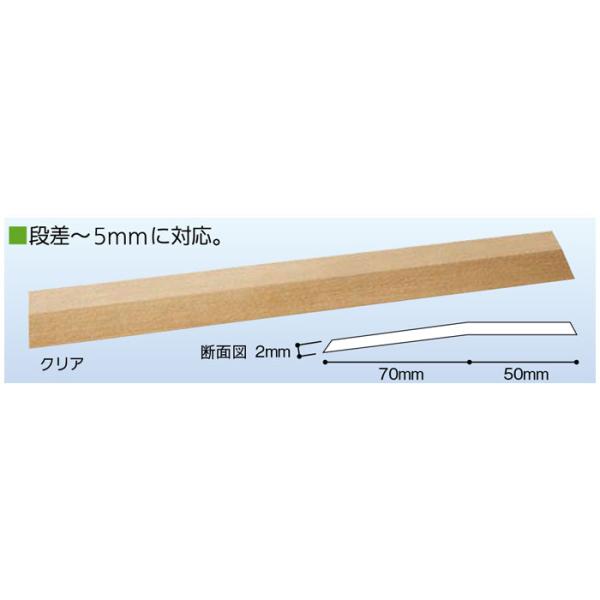 バリアフリー静岡 滑りにくいフラットレール 120mm幅(への字) 1000mm クリア FRH-C...