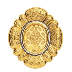 ツキエス 引手 S-815 純本金 甲貝御殿 かん付 4寸 1つ