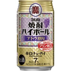 【宝酒造】焼酎ハイボール　ブドウ割り　350ml×24本　糖質80％オフ　Alc.7％