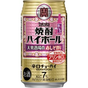 【宝酒造】焼酎ハイボール　大衆酒場の赤しそ割り　350ml×24本　糖質80％オフ　Alc.7％