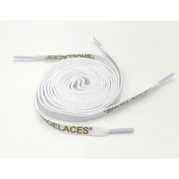 0226 靴紐 平紐ホワイト金字 120cm 2本セット
