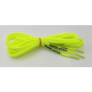 0231 靴紐 丸紐蛍光グリーン黒字 140cm 2本セット