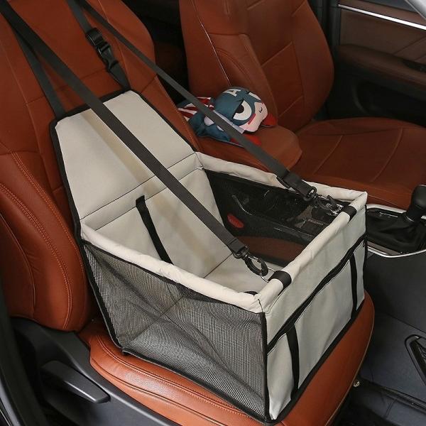 0288 犬ドライブボックス グレー ペット 犬 車 シート 飛び出し防止 折り畳み 猫 犬 キャリ...