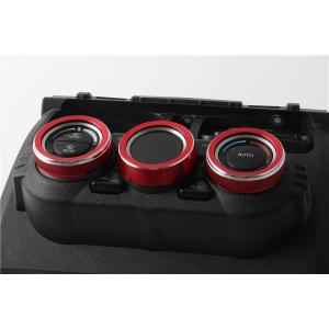 0303 ジムニー ダイアルリング レッド エアコンパネル エアコンダイヤルカバー エアコンリング ...