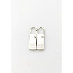 0360 ジッパータブ シルバーカラー 2個セット ファスナー 引き手 交換用 8個入り 金属製 簡...