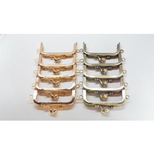 0407 がま口 口金 ハンドメイド 手芸 金属 パーツ ライトゴールド ブロンズ 2色 角型 幅約...