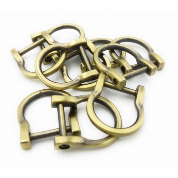 0467 Dカン ネジ式 19mm ブロンズカラー 10個入り 鉄製 細め 金具 ハンドメイド 手芸...
