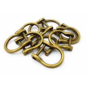 0468 Dカン ネジ式 19mm アンティークカラー 10個入り 鉄製 細め 金具 ハンドメイド ...