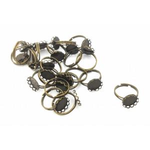 0477 リングパーツ 花台座 12mm アンティークカラー 20個セット リング 指輪用ベース 指...